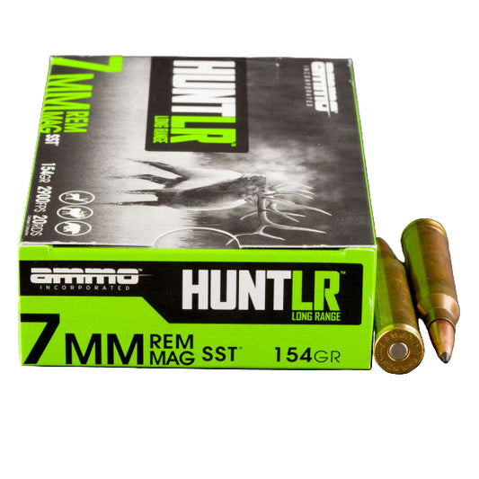20rds – 7mm Remington Magnum Ammo Inc. Hunt LR 154gr. SST Ammo