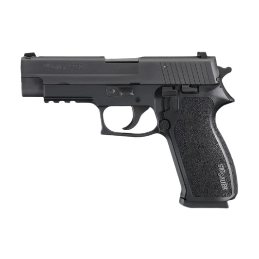 Black handgun with 'SIG SAUER' branding on a white background